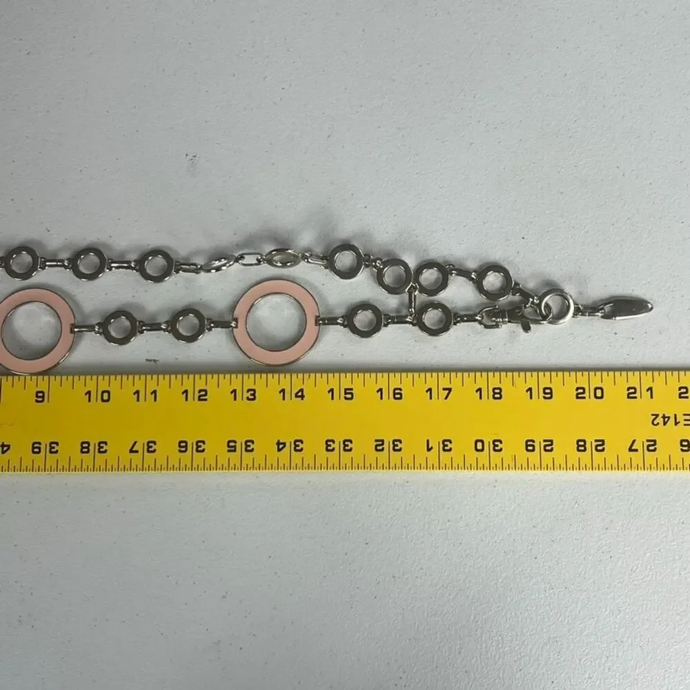 Boutique Belt Pink Silver Open Circles Round Women’s 43